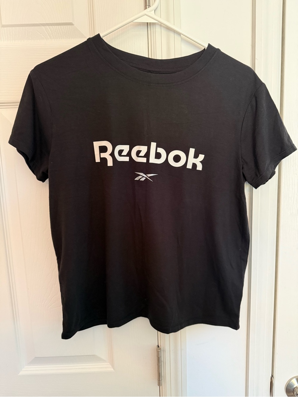 Reebok Black Tee with White Logo Print